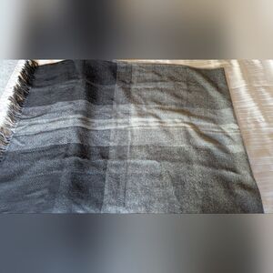 Coach 188% Alpaca Wool 54" X 72" Gray and Black Plaid Scarf